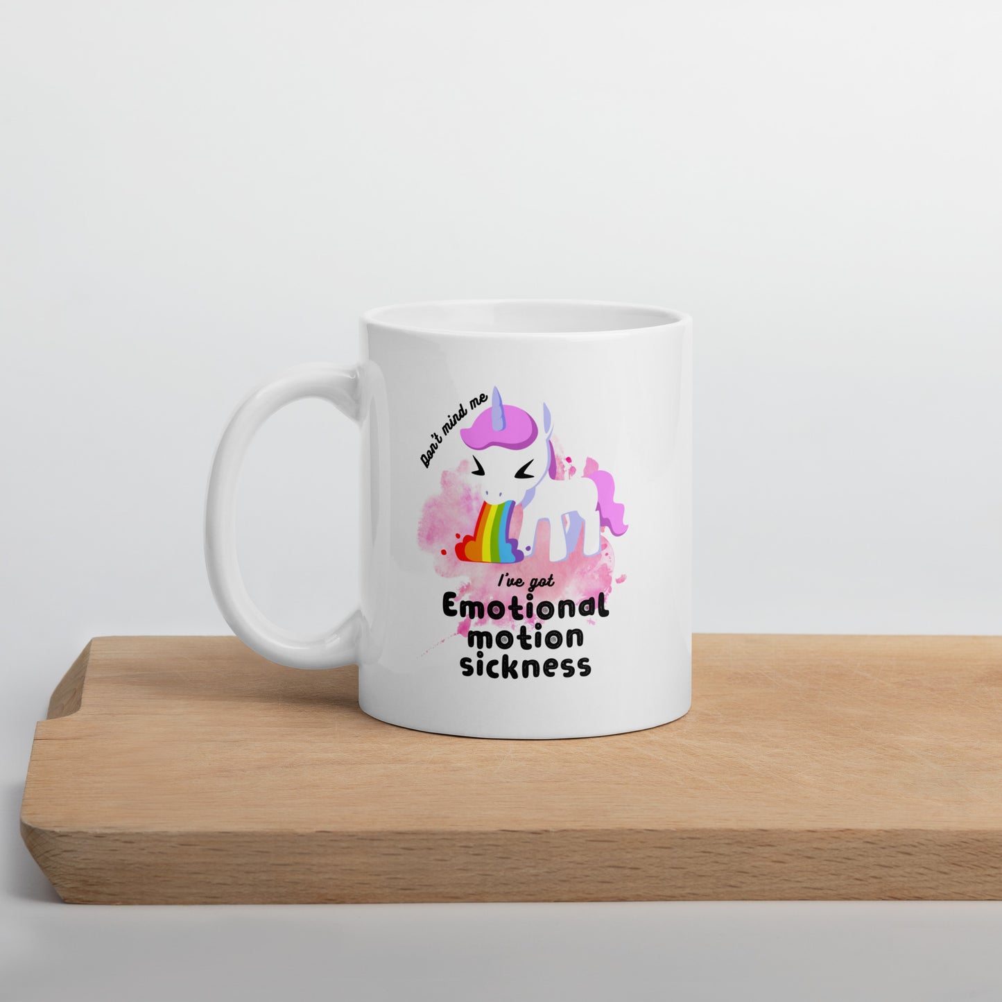 Emotional Motion Sickness White Glossy Mug