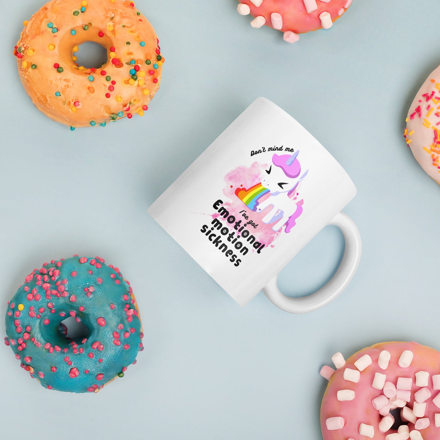 Emotional Motion Sickness White Glossy Mug