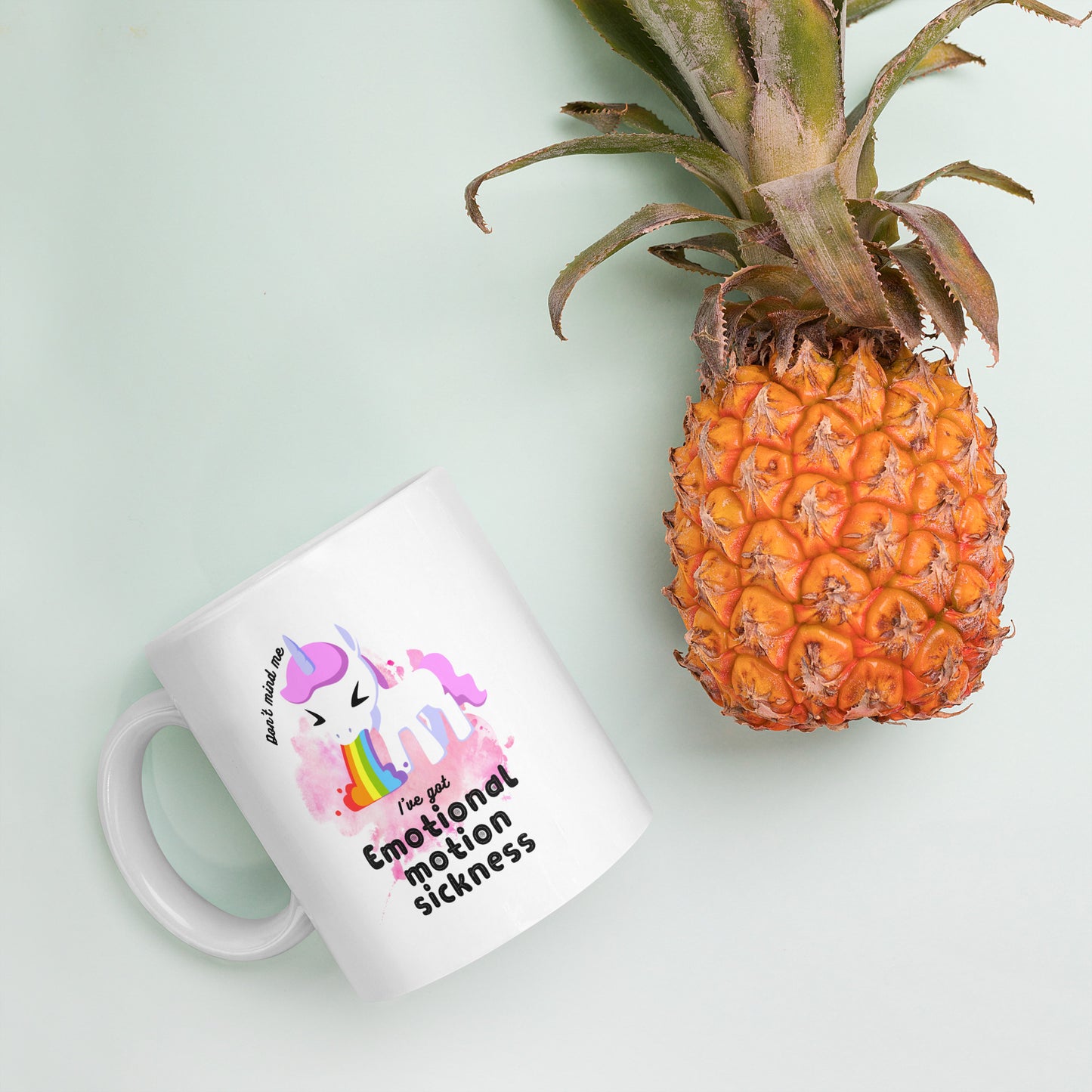 Emotional Motion Sickness White Glossy Mug