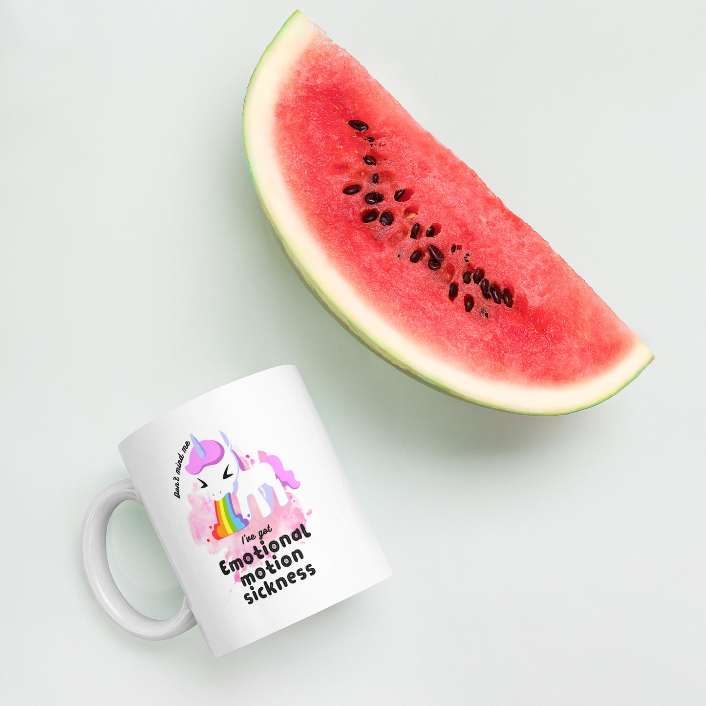 Emotional Motion Sickness White Glossy Mug