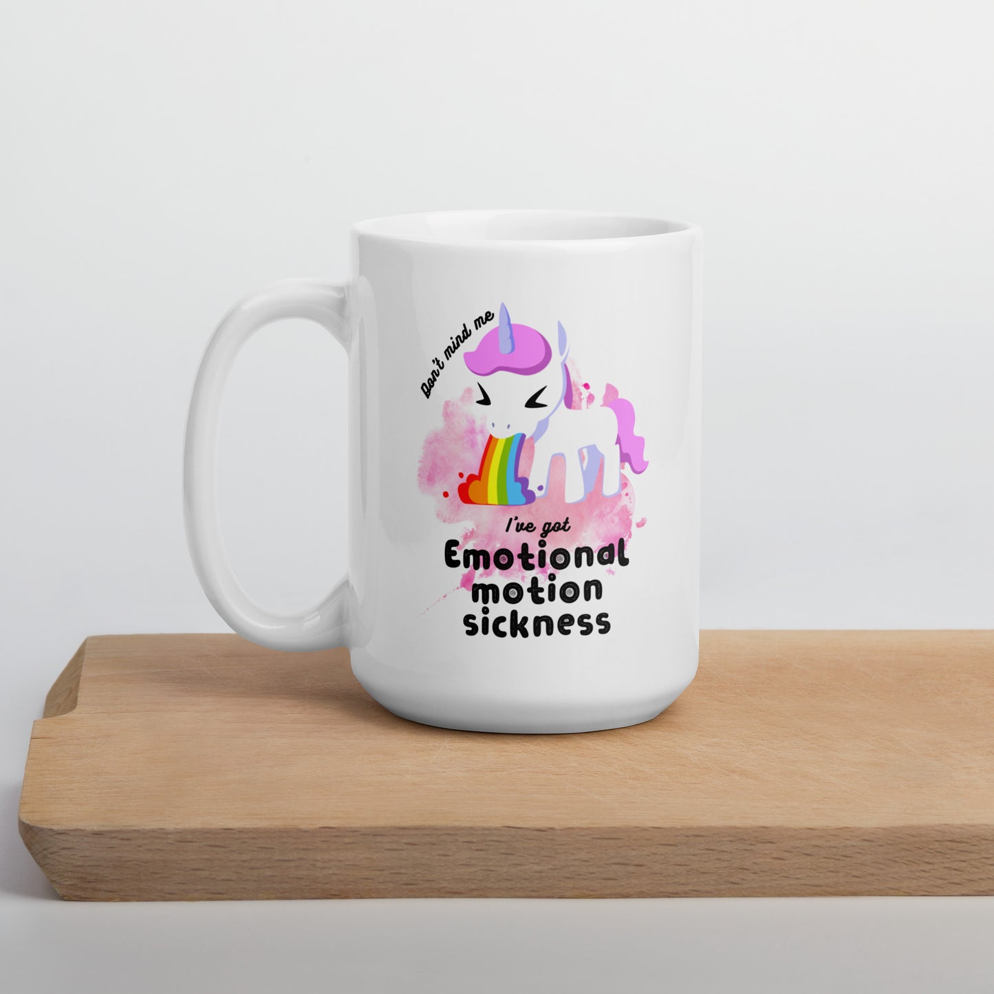 Emotional Motion Sickness White Glossy Mug