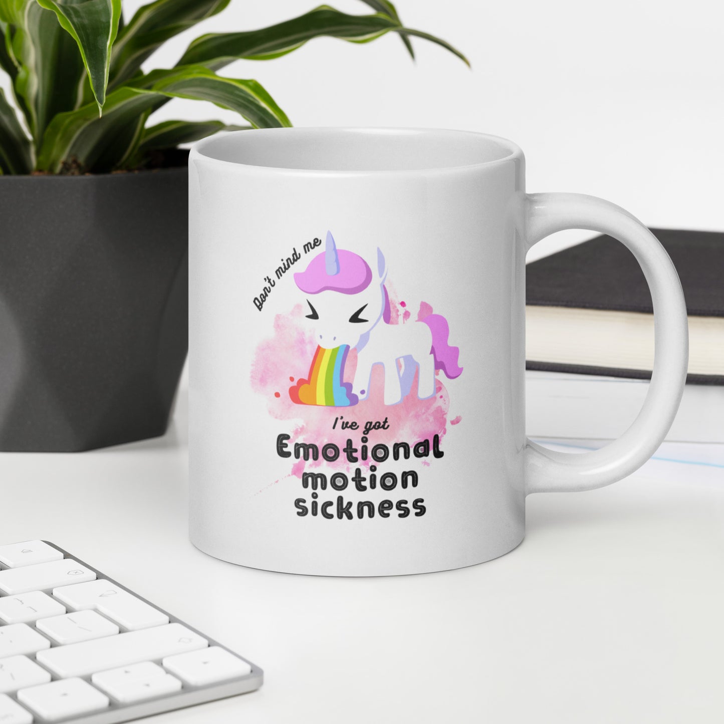 Emotional Motion Sickness White Glossy Mug